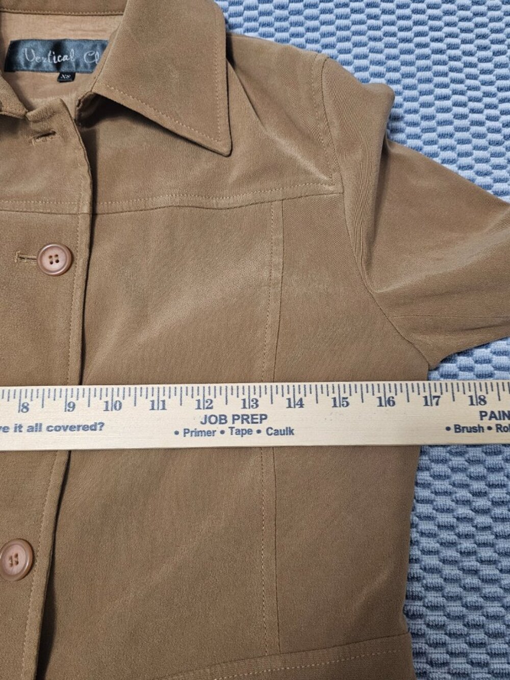 Vintage Vertical Club Camel Tan Blazer Jacket - Women's Size XS - Picture 7 of 8